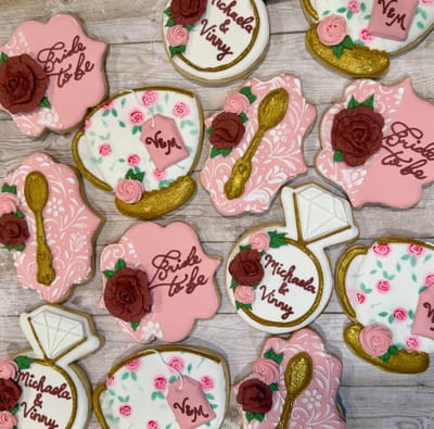 Bridal shower — custom decorated cookies by Dreams of Buttercream