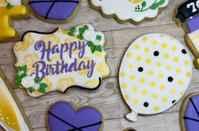 Birthday — custom decorated cookies by Dreams of Buttercream