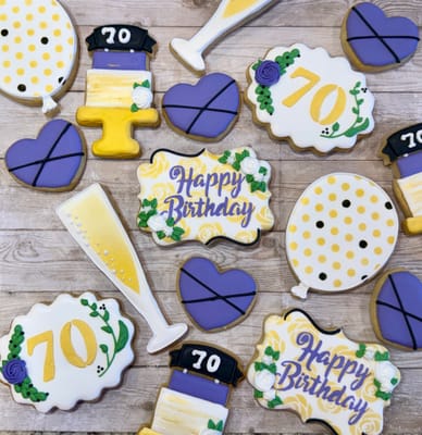 Birthday — custom decorated cookies by Dreams of Buttercream