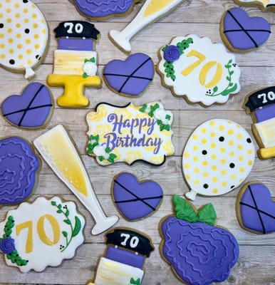 Birthday — custom decorated cookies by Dreams of Buttercream