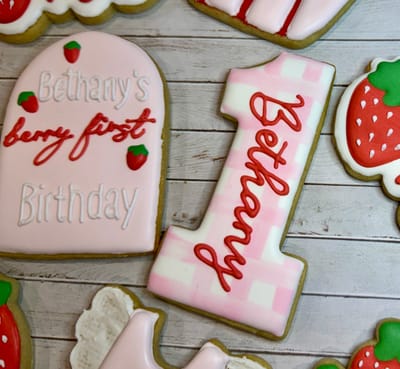 Birthday — custom decorated cookies by Dreams of Buttercream