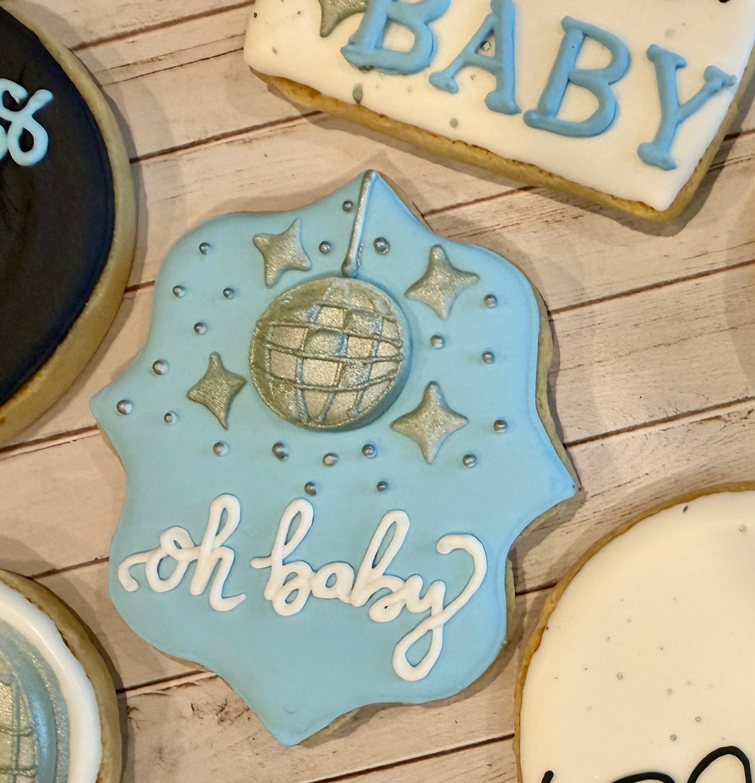 Disco Baby Shower Cookies